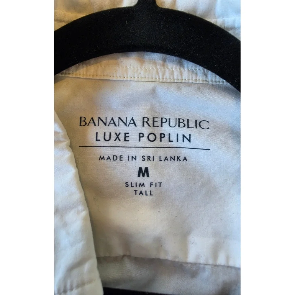 Banana Republic Mens Luxe Poplin Airplane Print Shirt Size M Tall Slim Fit Pilot